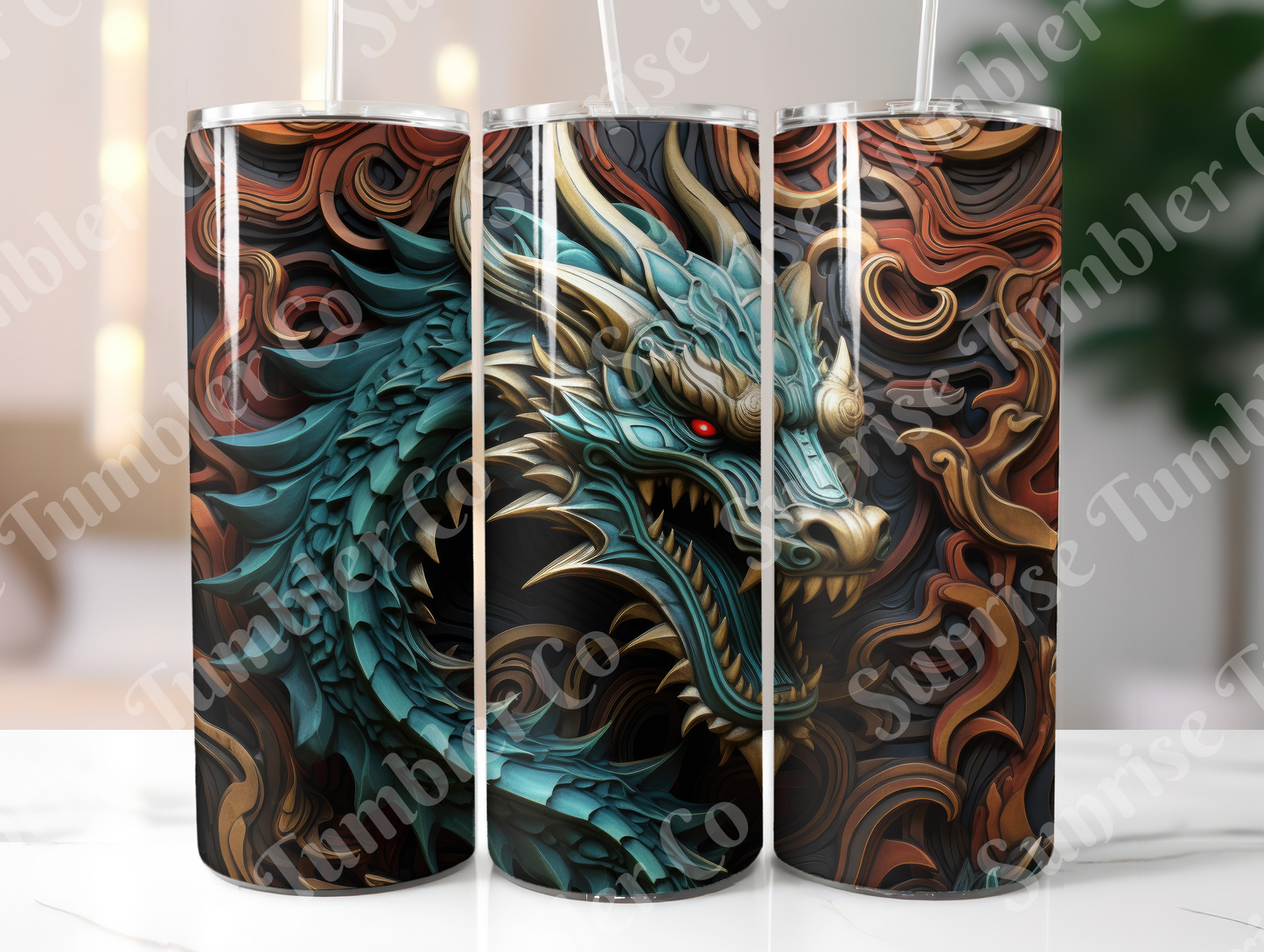 Dragon Variety Part 1 - 20oz and 30oz Tumblers (Glow In The Dark Green And Blue Available)