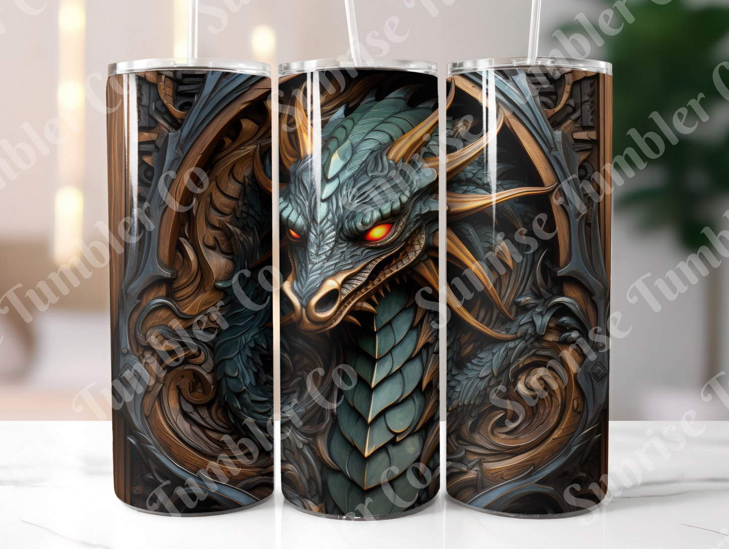 Dragon Variety Part 1 - 20oz and 30oz Tumblers (Glow In The Dark Green And Blue Available)