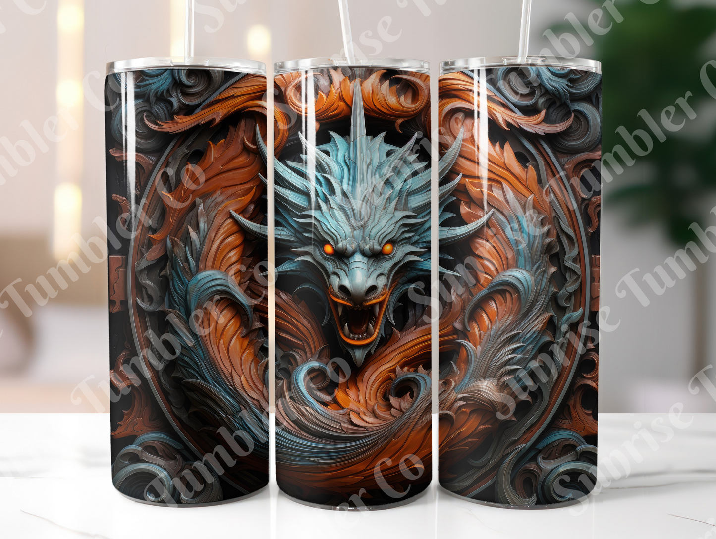 Dragon Variety Part 1 - 20oz and 30oz Tumblers (Glow In The Dark Green And Blue Available)