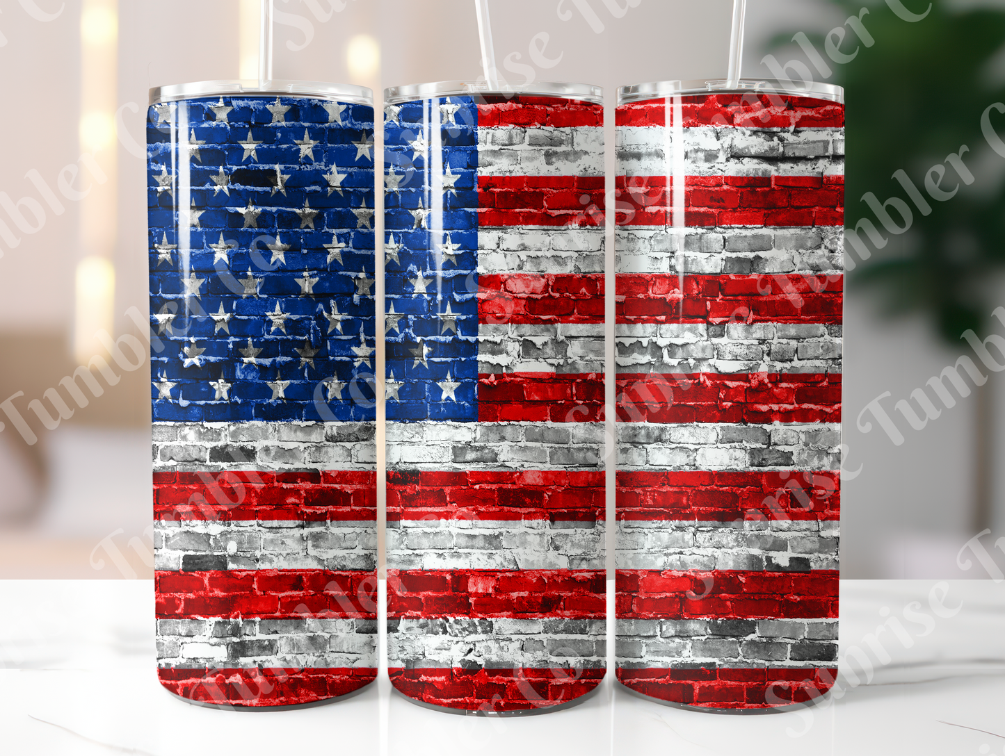 American Flag Art Variety - 20oz and 30oz Tumblers (Glow In The Dark Green And Blue Available)