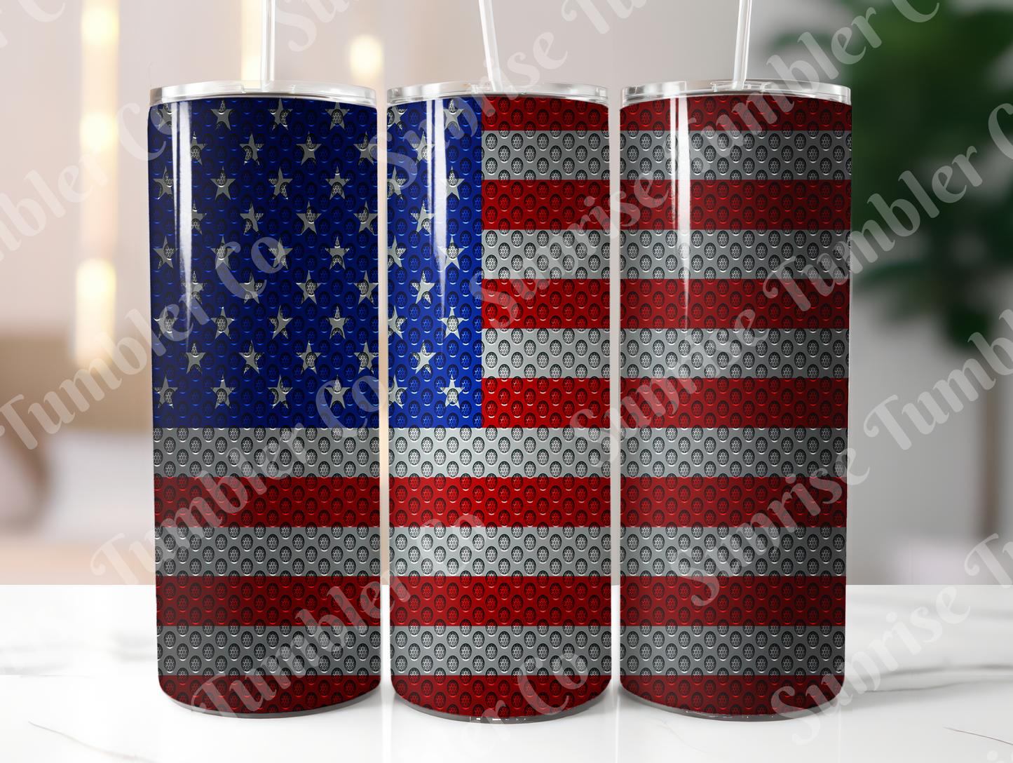 American Flag Art Variety - 20oz and 30oz Tumblers (Glow In The Dark Green And Blue Available)