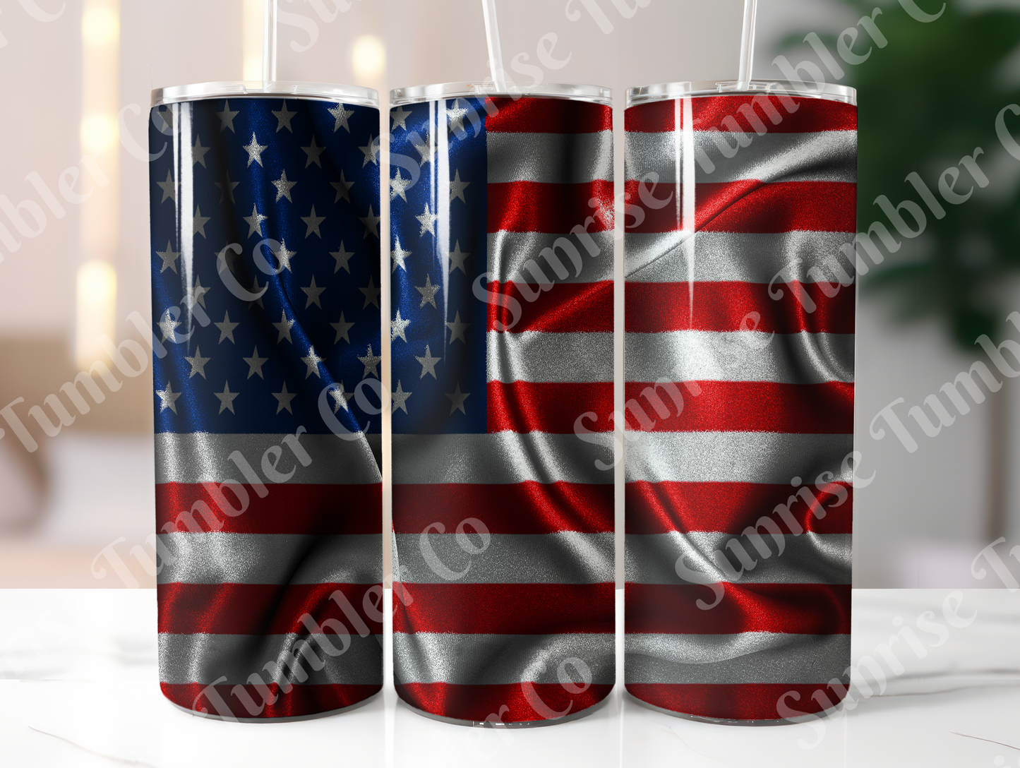 American Flag Art Variety - 20oz and 30oz Tumblers (Glow In The Dark Green And Blue Available)