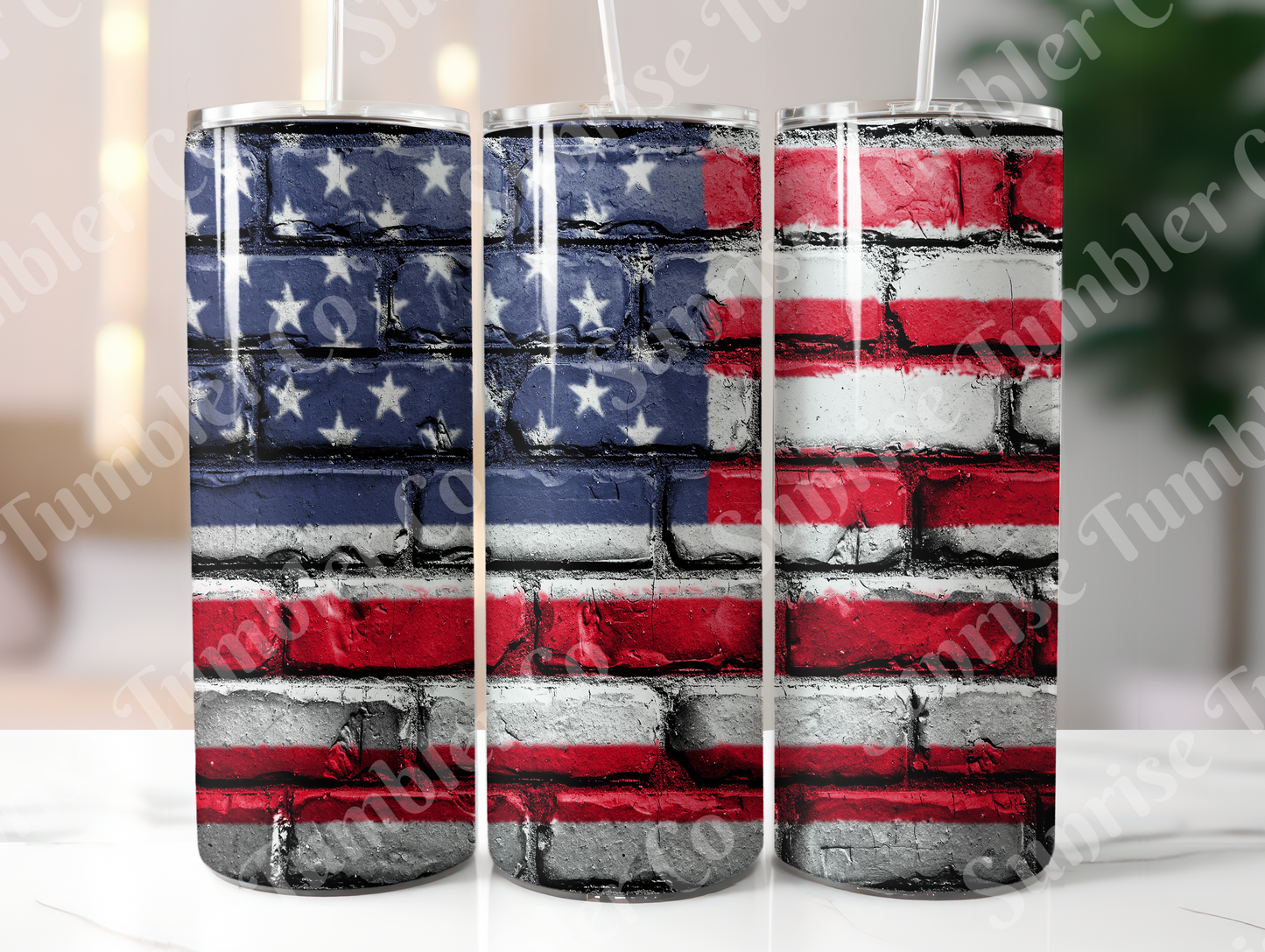 American Flag Art Variety - 20oz and 30oz Tumblers (Glow In The Dark Green And Blue Available)