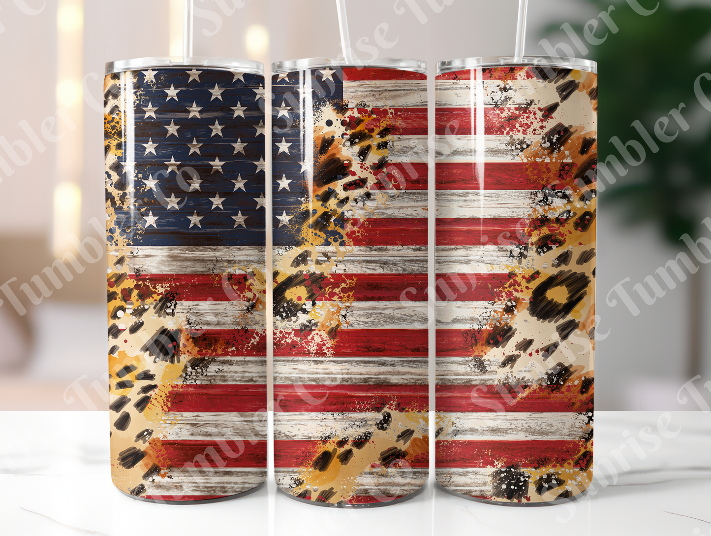 American Flag Art Variety - 20oz and 30oz Tumblers (Glow In The Dark Green And Blue Available)