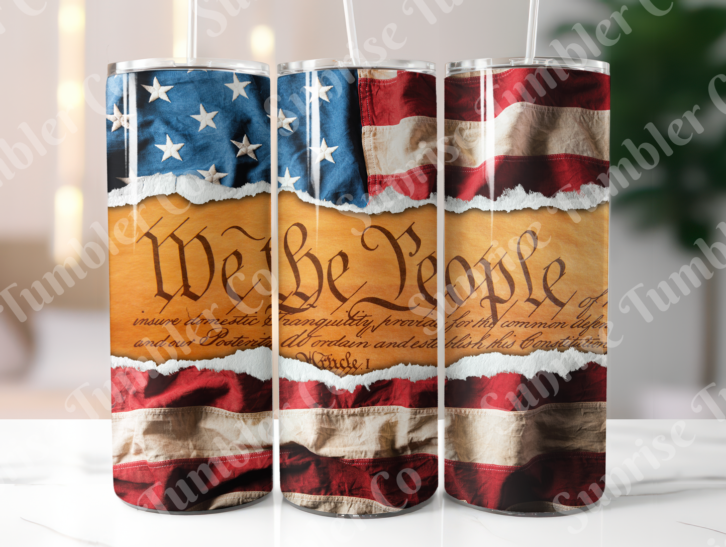 American Flag Art Variety - 20oz and 30oz Tumblers (Glow In The Dark Green And Blue Available)