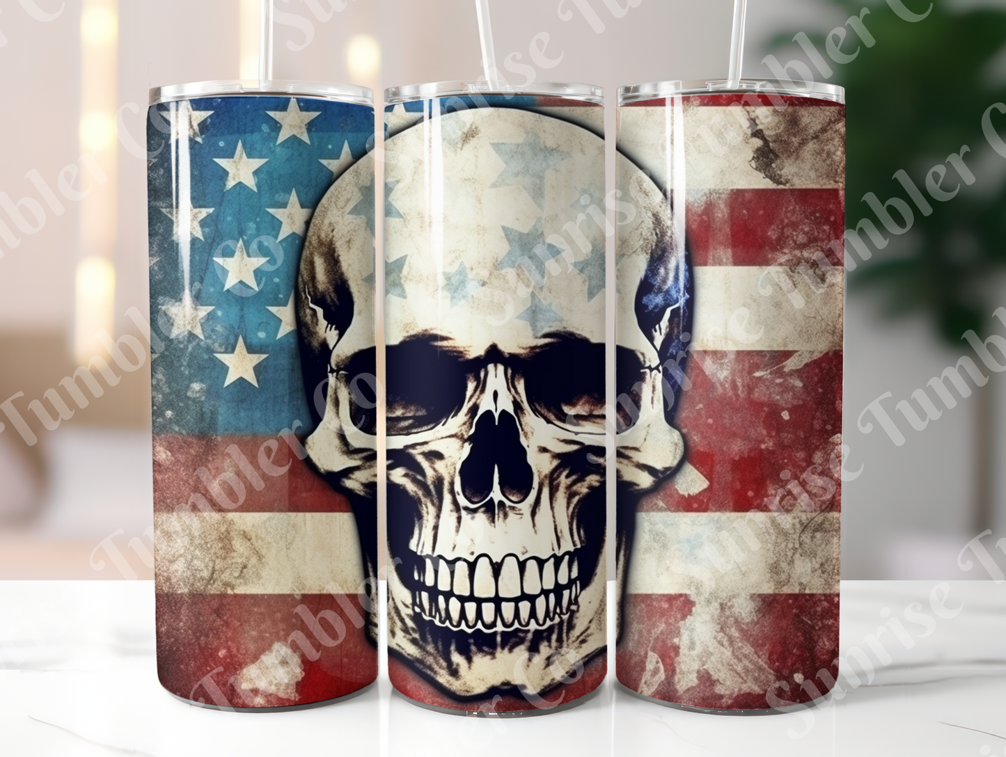 American Flag Art Variety - 20oz and 30oz Tumblers (Glow In The Dark Green And Blue Available)