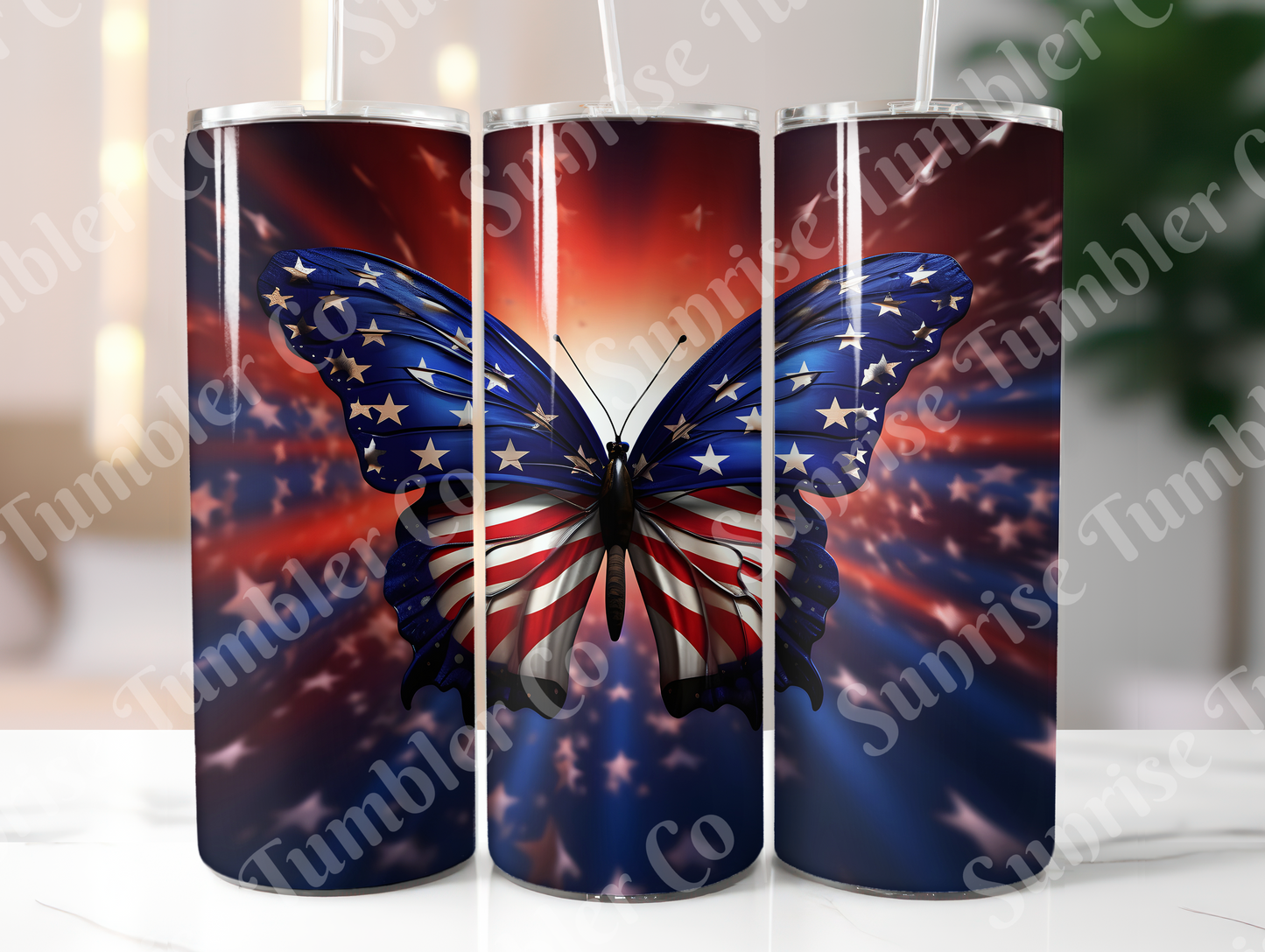 American Flag Art Variety - 20oz and 30oz Tumblers (Glow In The Dark Green And Blue Available)