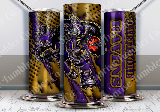Football Variety Part 2 - 20oz and 30oz Tumblers (Glow In The Dark Green And Blue Available)