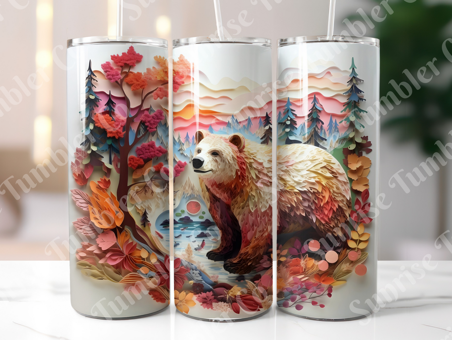 Bear Variety - 20oz and 30oz Tumblers (Glow In The Dark Green And Blue Available)
