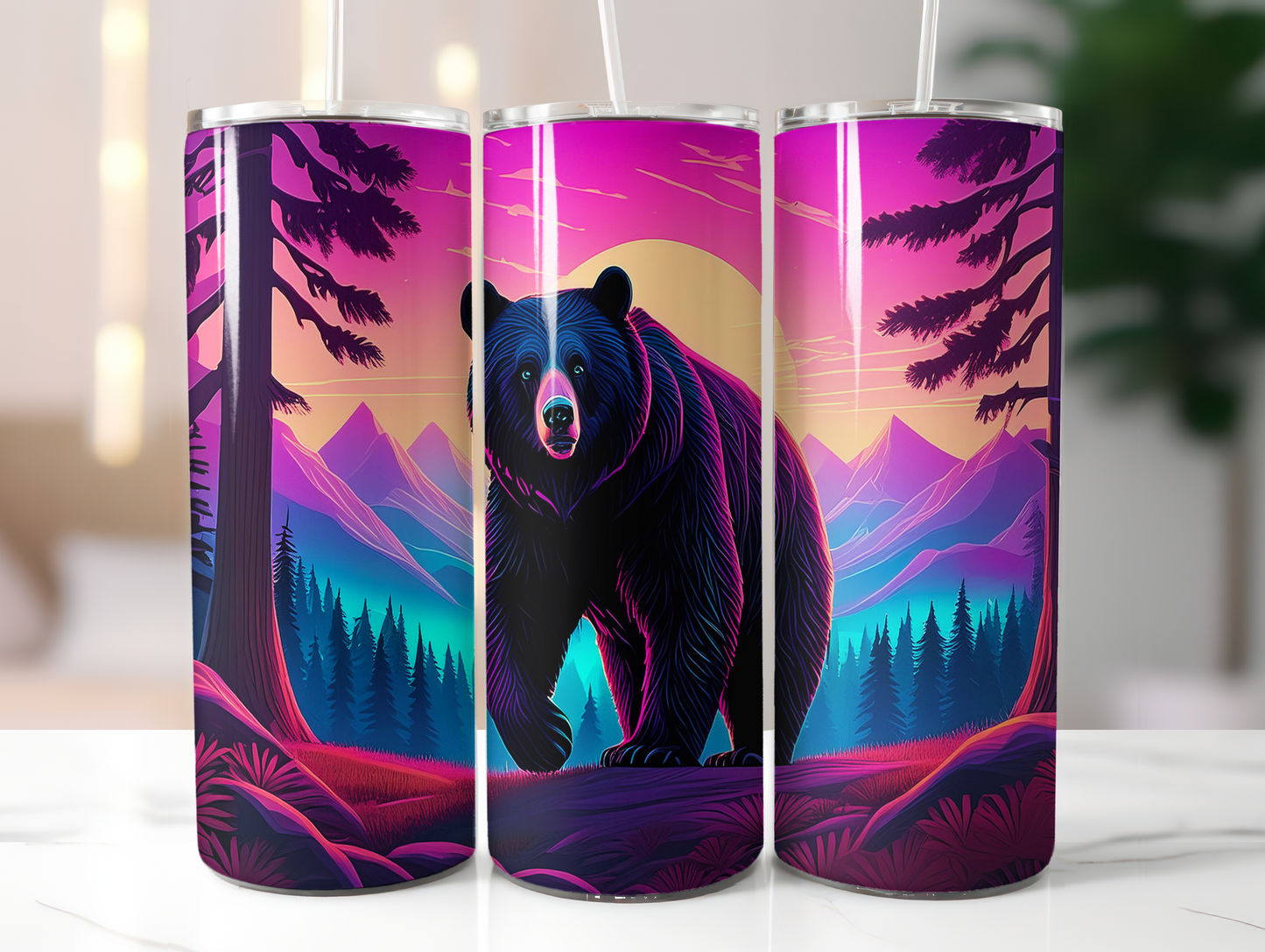 Bear Variety - 20oz and 30oz Tumblers (Glow In The Dark Green And Blue Available)