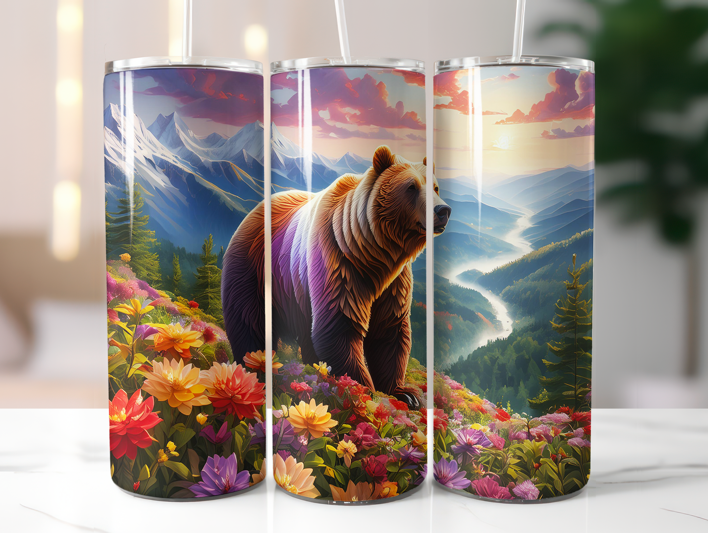 Bear Variety - 20oz and 30oz Tumblers (Glow In The Dark Green And Blue Available)