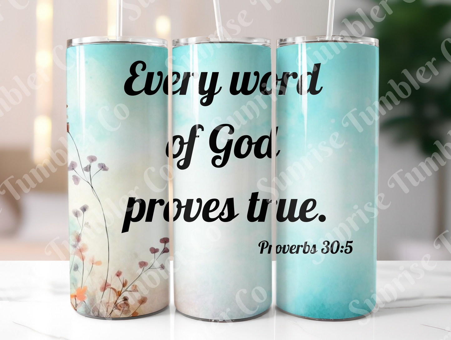 Bible Verses Variety Part 1 - 20 oz or 30 oz Tumbler (Glow In The Dark Option Available)