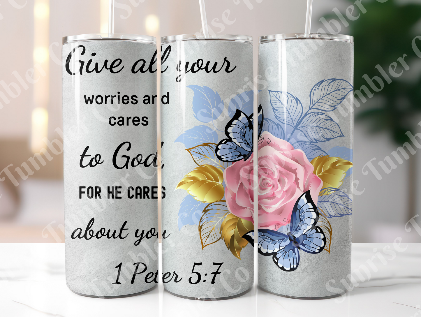 Bible Verses Variety Part 1 - 20 oz or 30 oz Tumbler (Glow In The Dark Option Available)