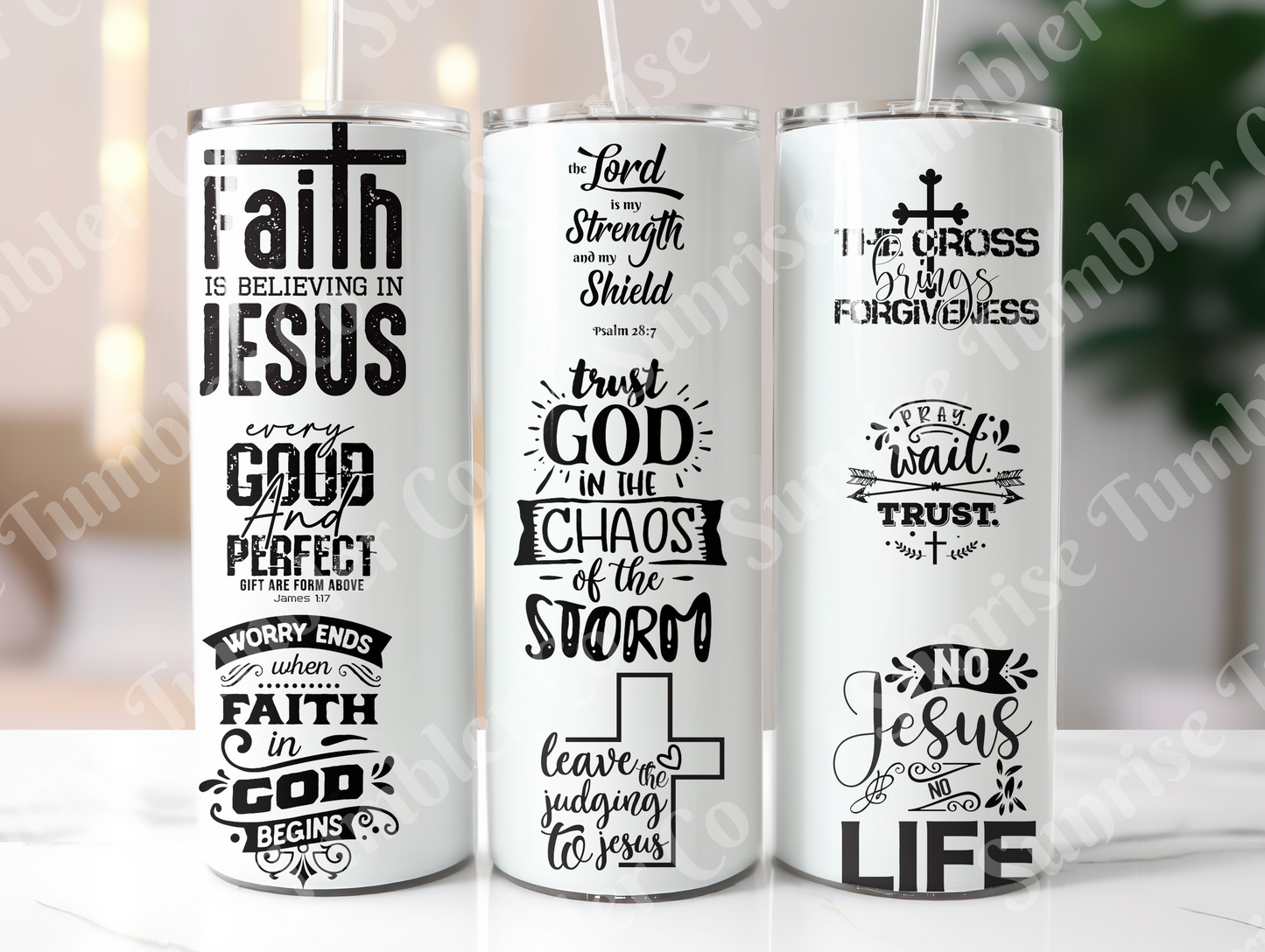 Bible Verses Variety Part 2 - 20 oz or 30 oz Tumbler (Glow In The Dark Option Available)