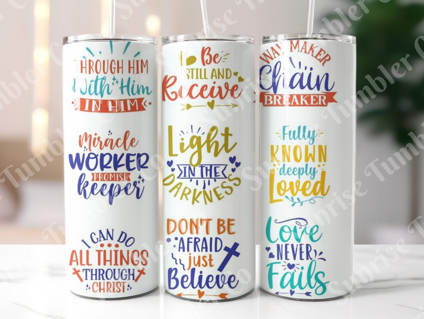 Bible Verses Variety Part 1 - 20 oz or 30 oz Tumbler (Glow In The Dark Option Available)