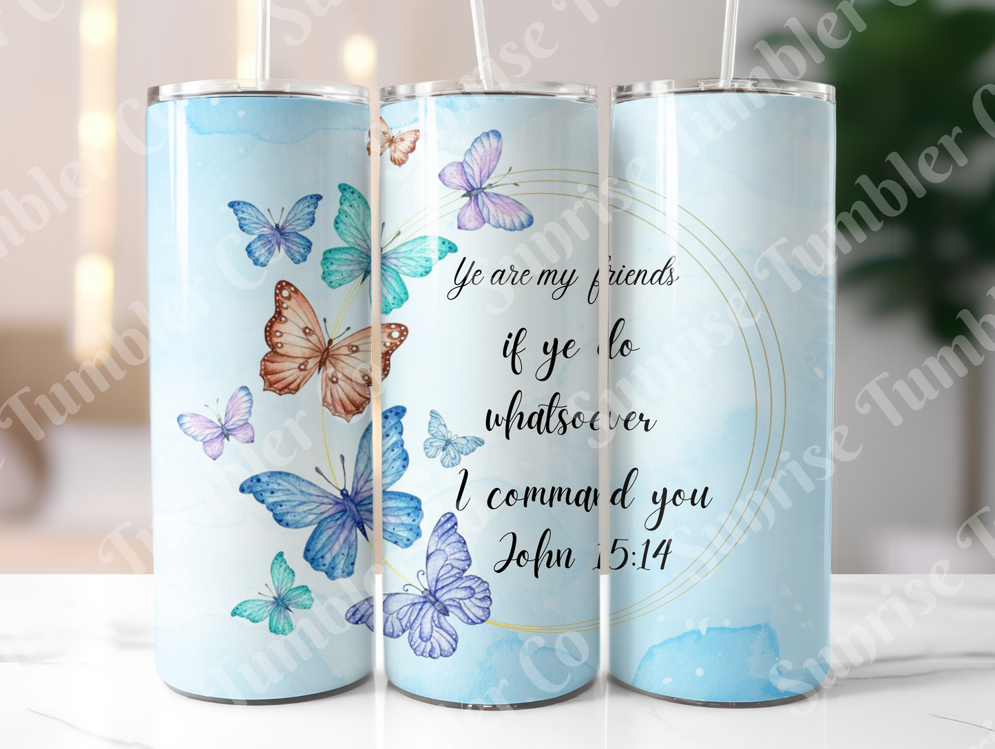 Bible Verses Variety Part 2 - 20 oz or 30 oz Tumbler (Glow In The Dark Option Available)