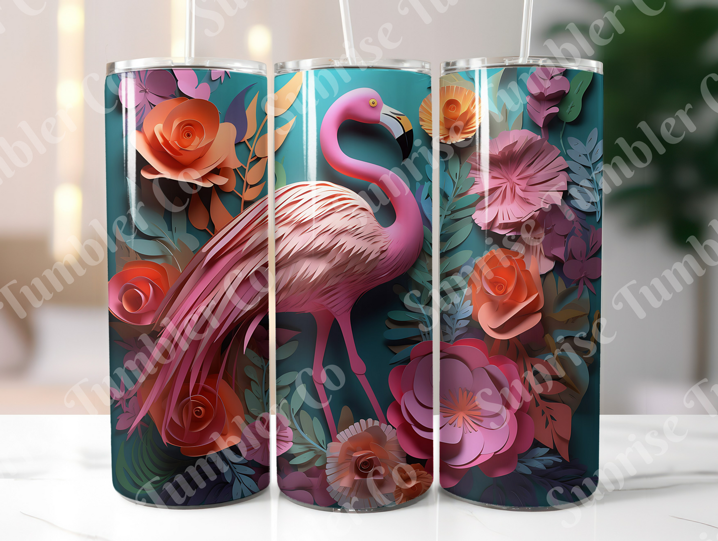 Flamingo Variety Part 1 - 20oz and 30oz Tumblers (Glow In The Dark Green And Blue Available)