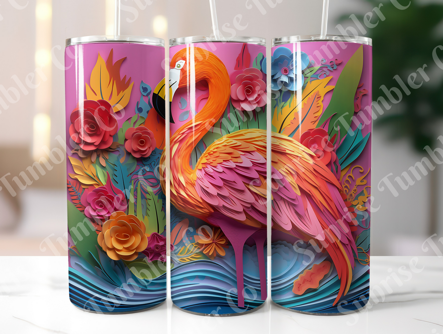 Flamingo Variety Part 1 - 20oz and 30oz Tumblers (Glow In The Dark Green And Blue Available)