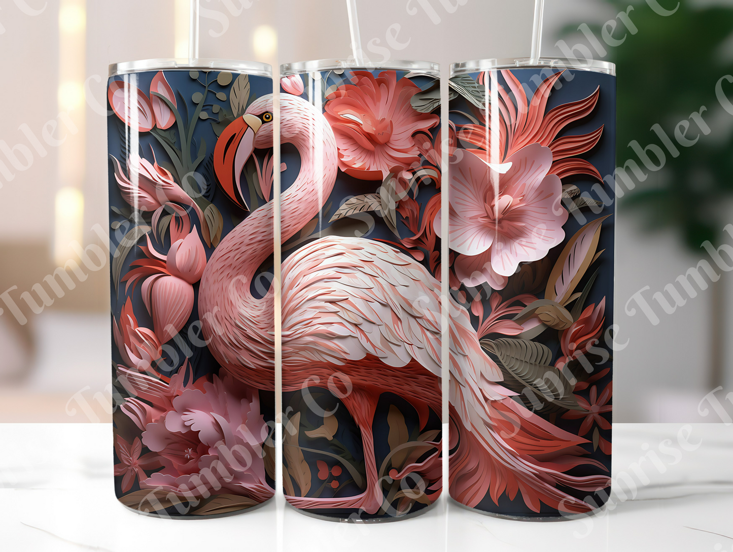 Flamingo Variety Part 1 - 20oz and 30oz Tumblers (Glow In The Dark Green And Blue Available)
