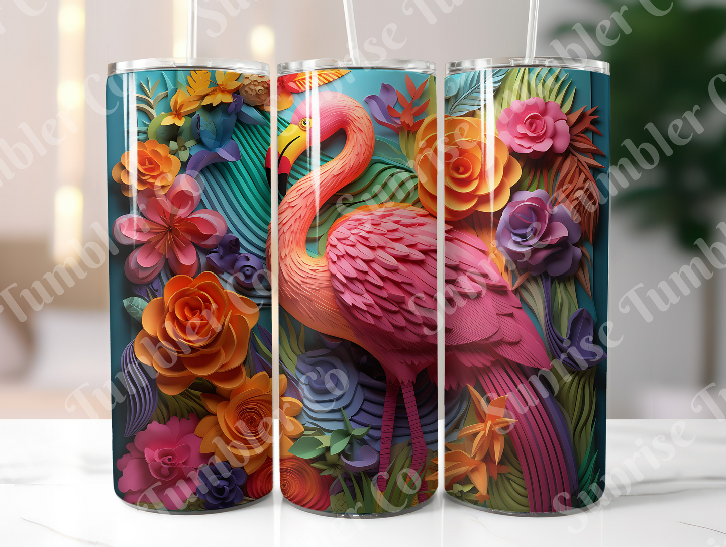 Flamingo Variety Part 1 - 20oz and 30oz Tumblers (Glow In The Dark Green And Blue Available)
