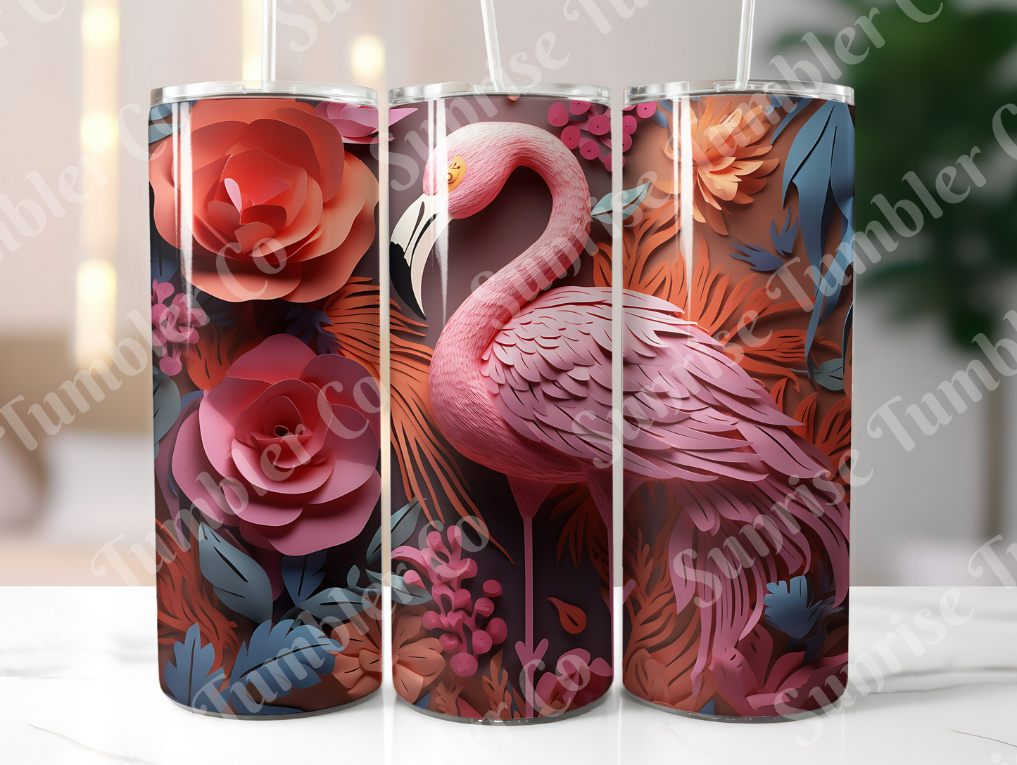 Flamingo Variety Part 1 - 20oz and 30oz Tumblers (Glow In The Dark Green And Blue Available)