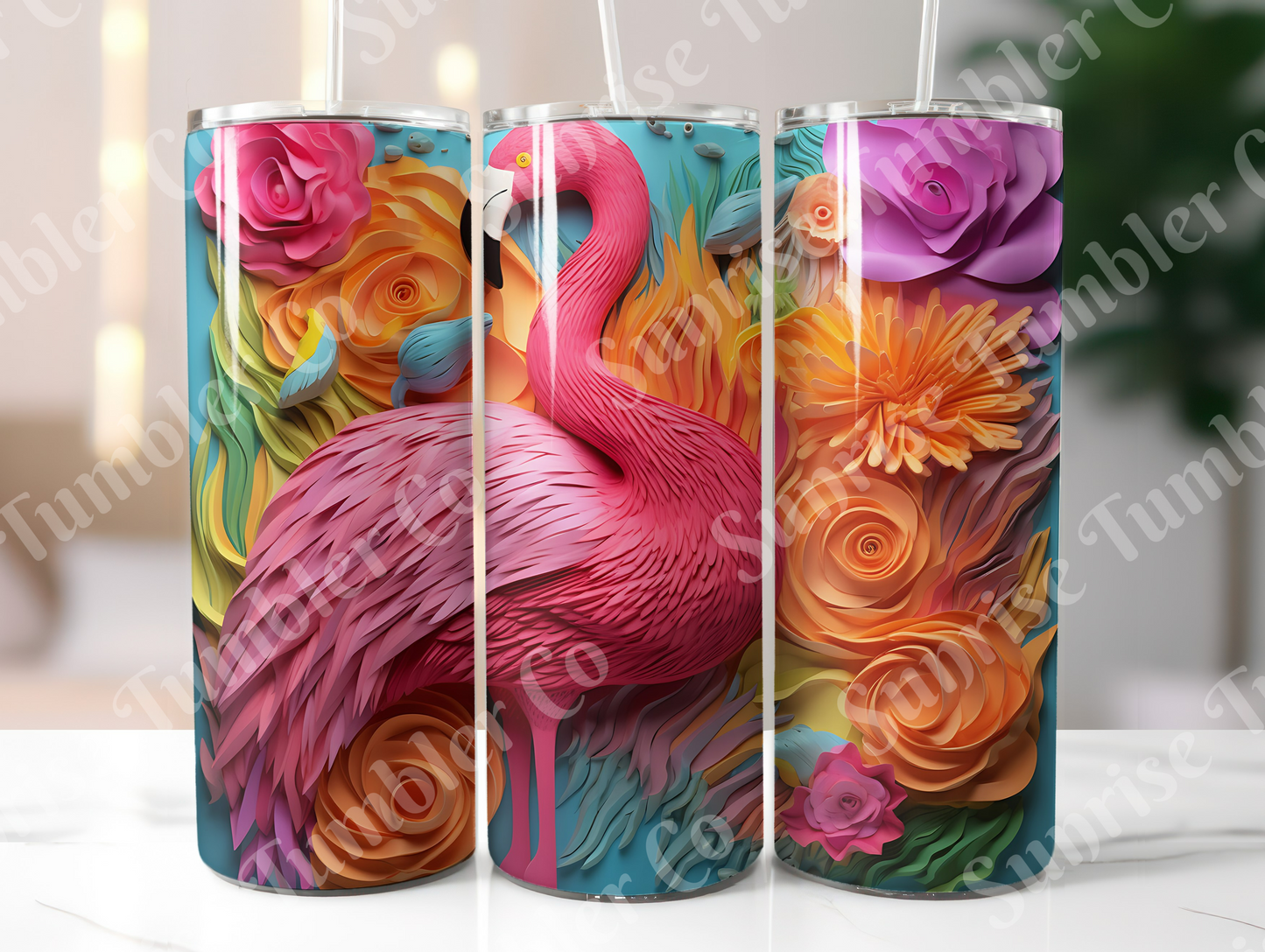 Flamingo Variety Part 1 - 20oz and 30oz Tumblers (Glow In The Dark Green And Blue Available)