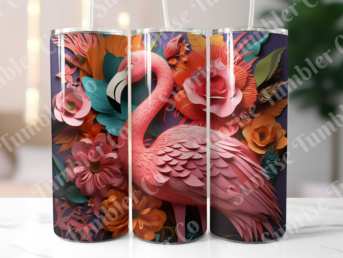Flamingo Variety Part 1 - 20oz and 30oz Tumblers (Glow In The Dark Green And Blue Available)
