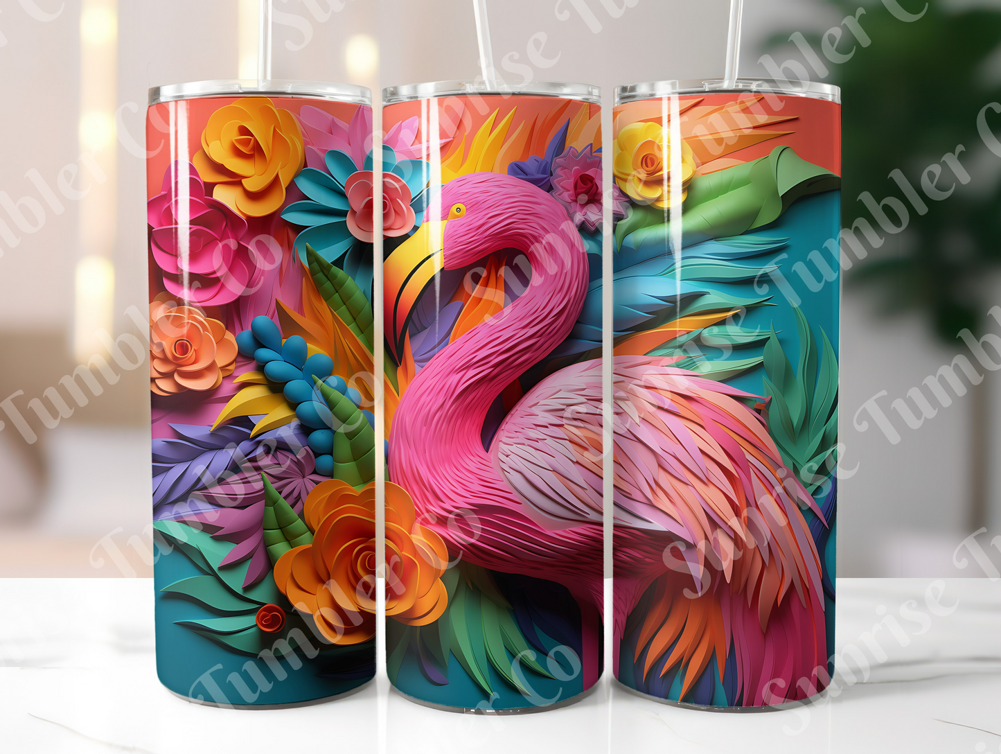 Flamingo Variety Part 1 - 20oz and 30oz Tumblers (Glow In The Dark Green And Blue Available)