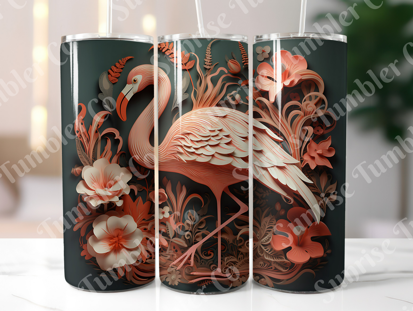 Flamingo Variety Part 1 - 20oz and 30oz Tumblers (Glow In The Dark Green And Blue Available)