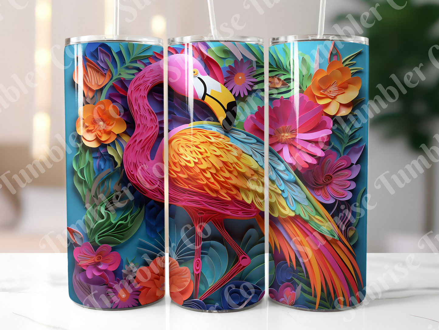 Flamingo Variety Part 1 - 20oz and 30oz Tumblers (Glow In The Dark Green And Blue Available)