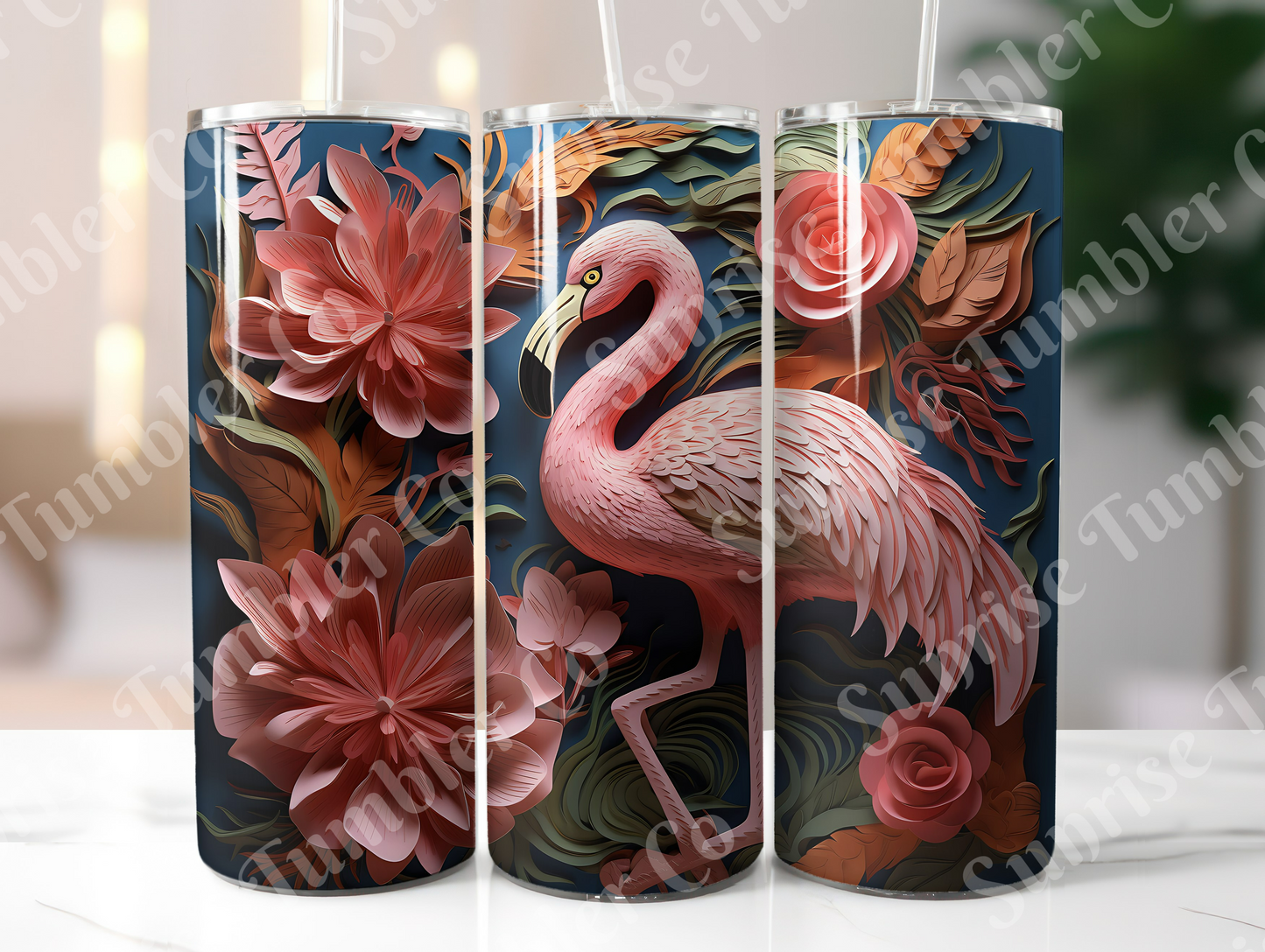Flamingo Variety Part 1 - 20oz and 30oz Tumblers (Glow In The Dark Green And Blue Available)