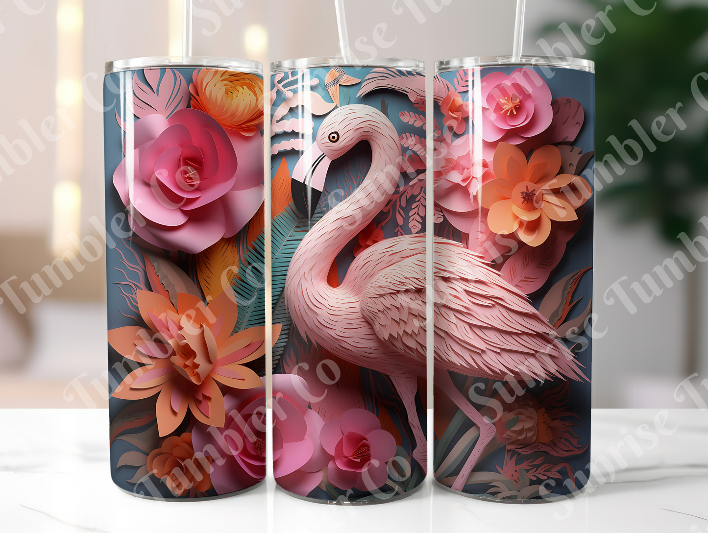 Flamingo Variety Part 1 - 20oz and 30oz Tumblers (Glow In The Dark Green And Blue Available)