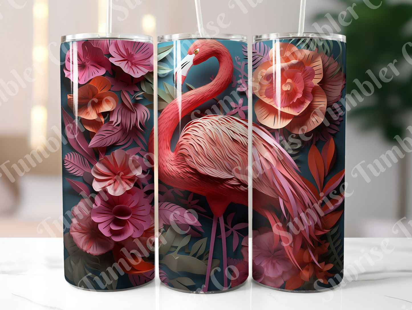 Flamingo Variety Part 1 - 20oz and 30oz Tumblers (Glow In The Dark Green And Blue Available)