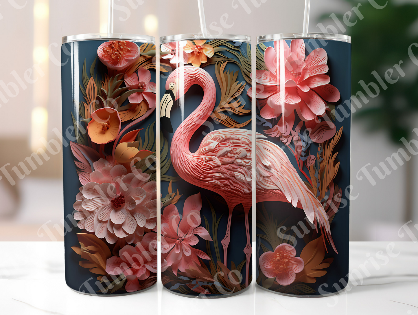 Flamingo Variety Part 1 - 20oz and 30oz Tumblers (Glow In The Dark Green And Blue Available)