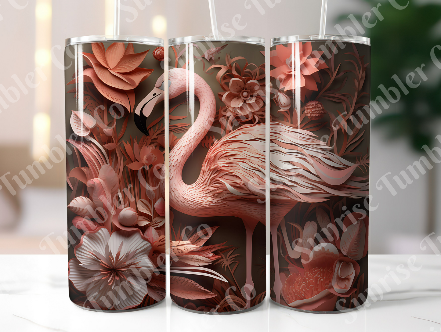 Flamingo Variety Part 1 - 20oz and 30oz Tumblers (Glow In The Dark Green And Blue Available)