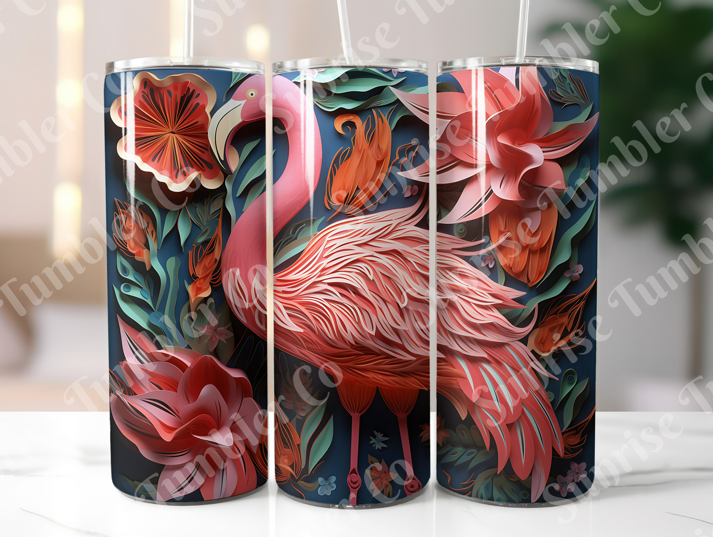 Flamingo Variety Part 1 - 20oz and 30oz Tumblers (Glow In The Dark Green And Blue Available)