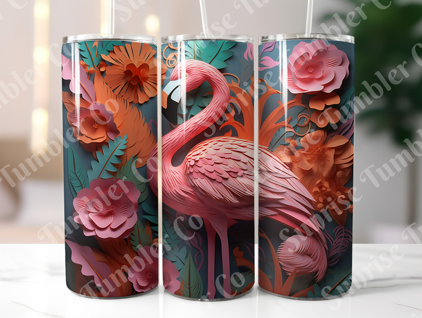 Flamingo Variety Part 1 - 20oz and 30oz Tumblers (Glow In The Dark Green And Blue Available)