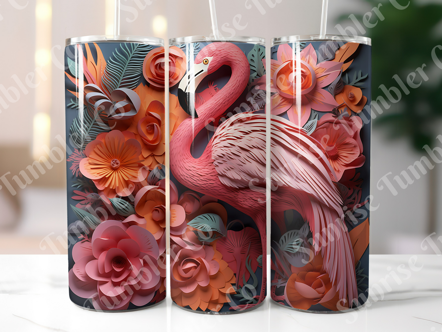 Flamingo Variety Part 1 - 20oz and 30oz Tumblers (Glow In The Dark Green And Blue Available)