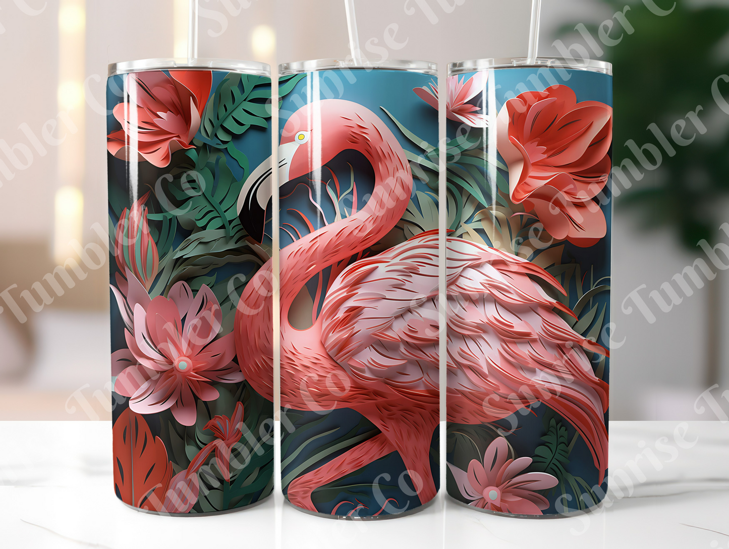 Flamingo Variety Part 1 - 20oz and 30oz Tumblers (Glow In The Dark Green And Blue Available)