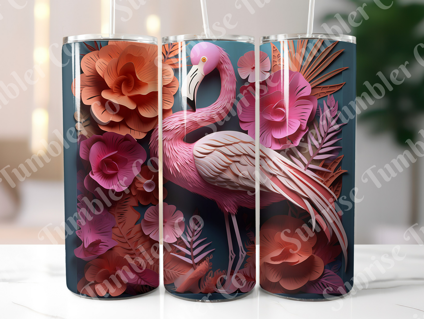 Flamingo Variety Part 1 - 20oz and 30oz Tumblers (Glow In The Dark Green And Blue Available)