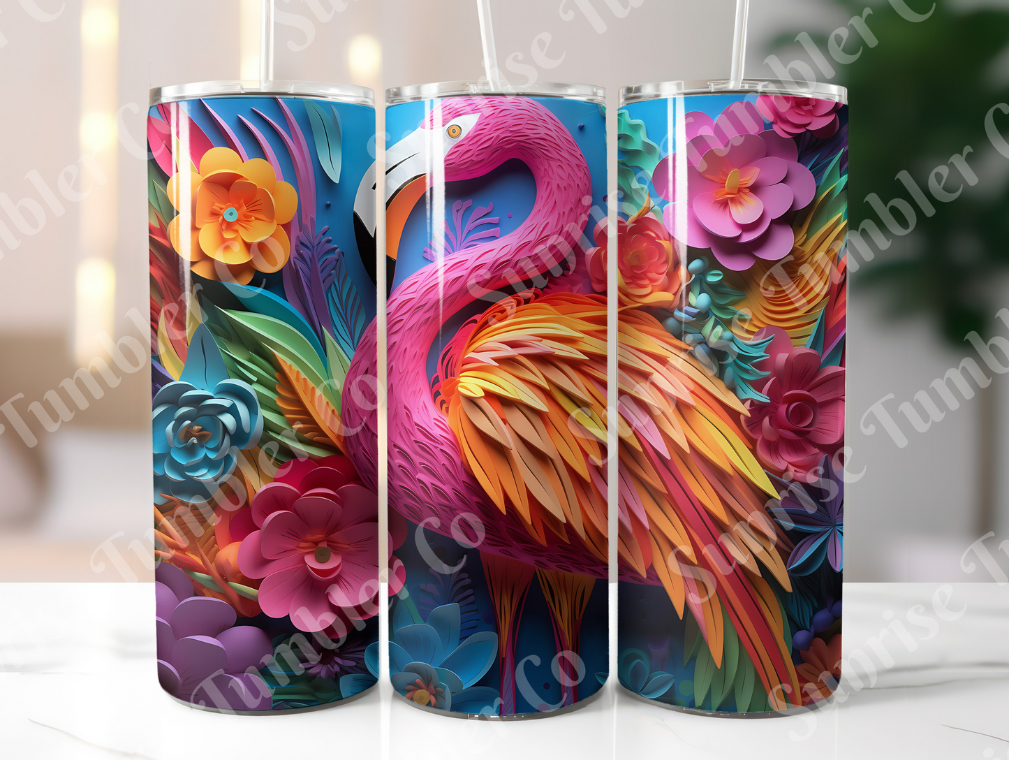 Flamingo Variety Part 1 - 20oz and 30oz Tumblers (Glow In The Dark Green And Blue Available)