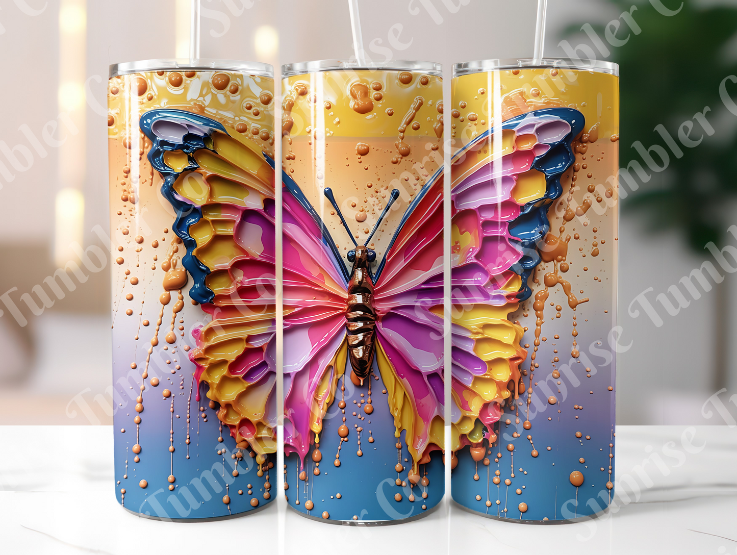 Butterflies Variety Part 4 - 20 oz and 30 oz Tumblers (Glow In The Dark Options Available)