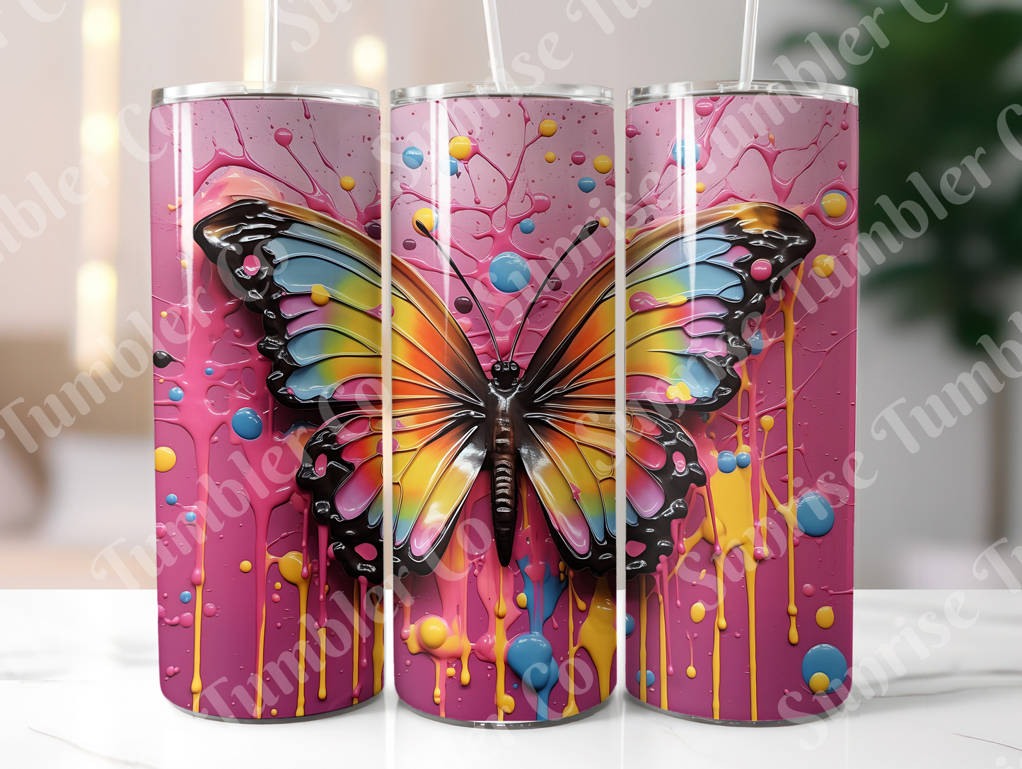 Butterflies Variety Part 4 - 20 oz and 30 oz Tumblers (Glow In The Dark Options Available)