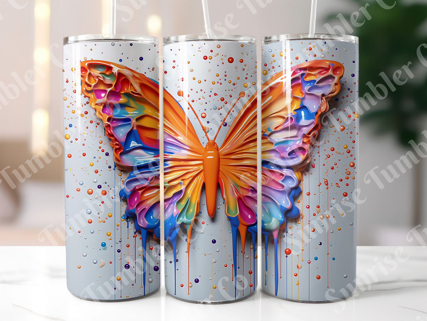 Butterflies Variety Part 4 - 20 oz and 30 oz Tumblers (Glow In The Dark Options Available)