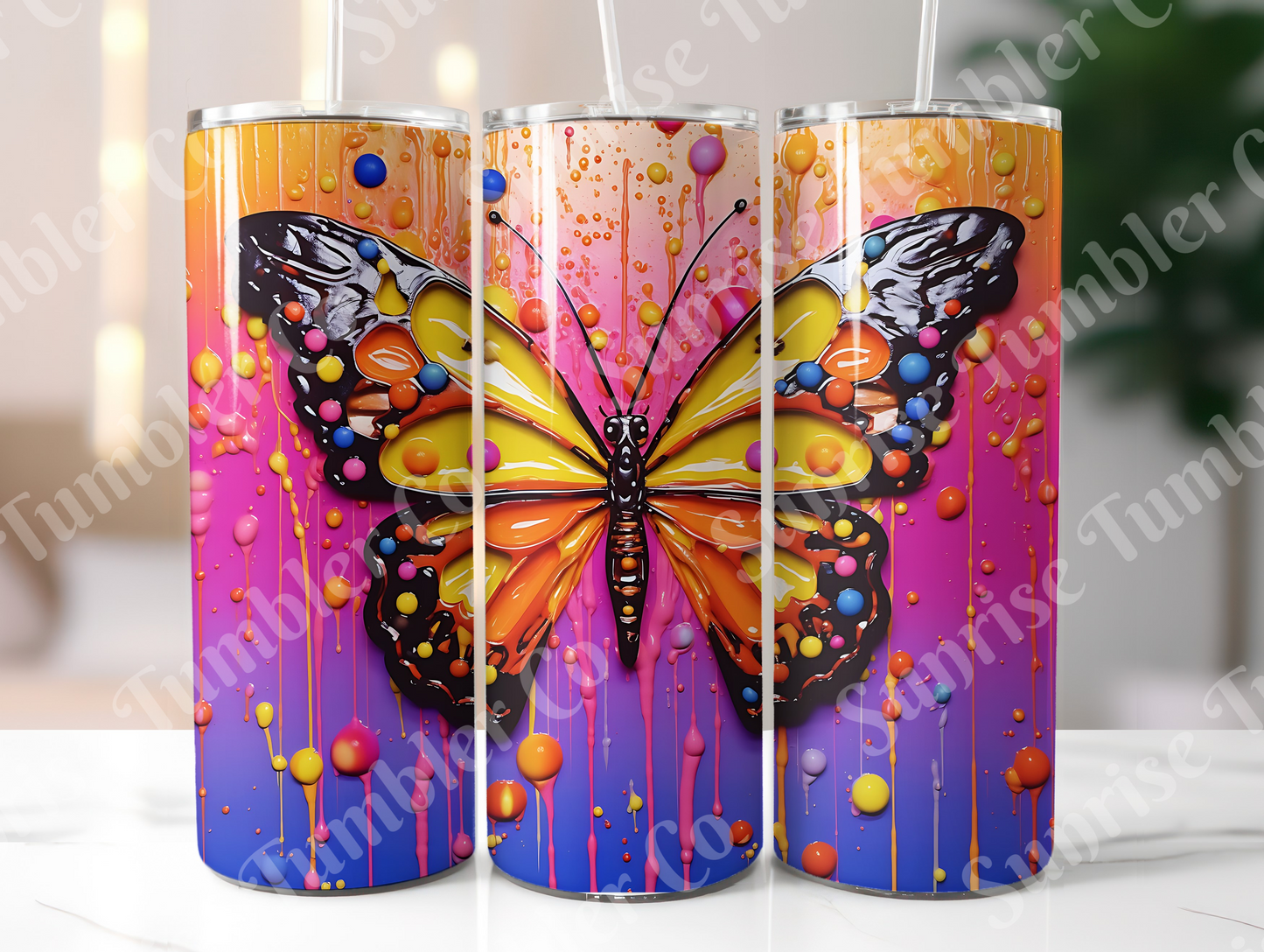 Butterflies Variety Part 4 - 20 oz and 30 oz Tumblers (Glow In The Dark Options Available)