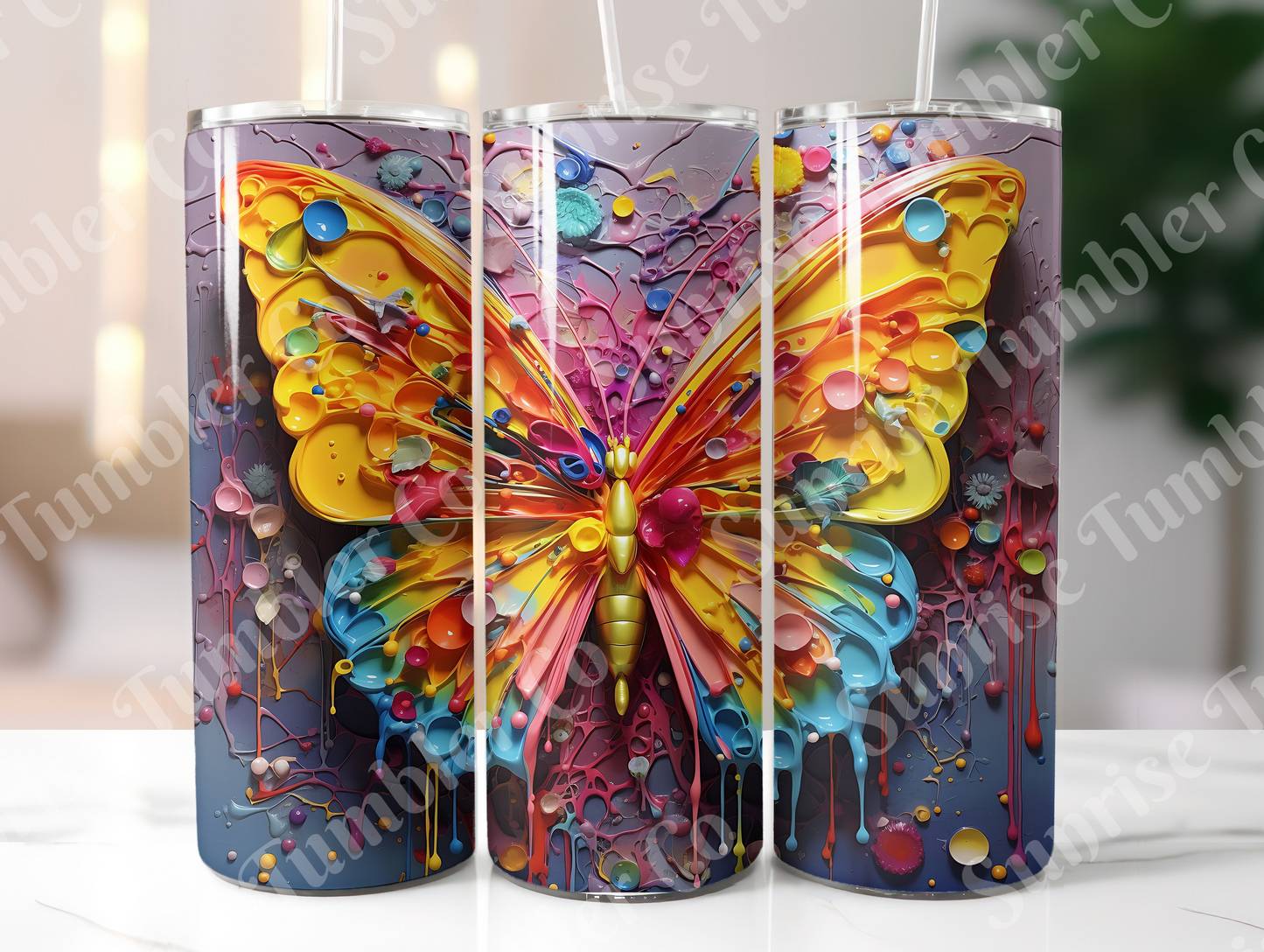 Butterflies Variety Part 4 - 20 oz and 30 oz Tumblers (Glow In The Dark Options Available)