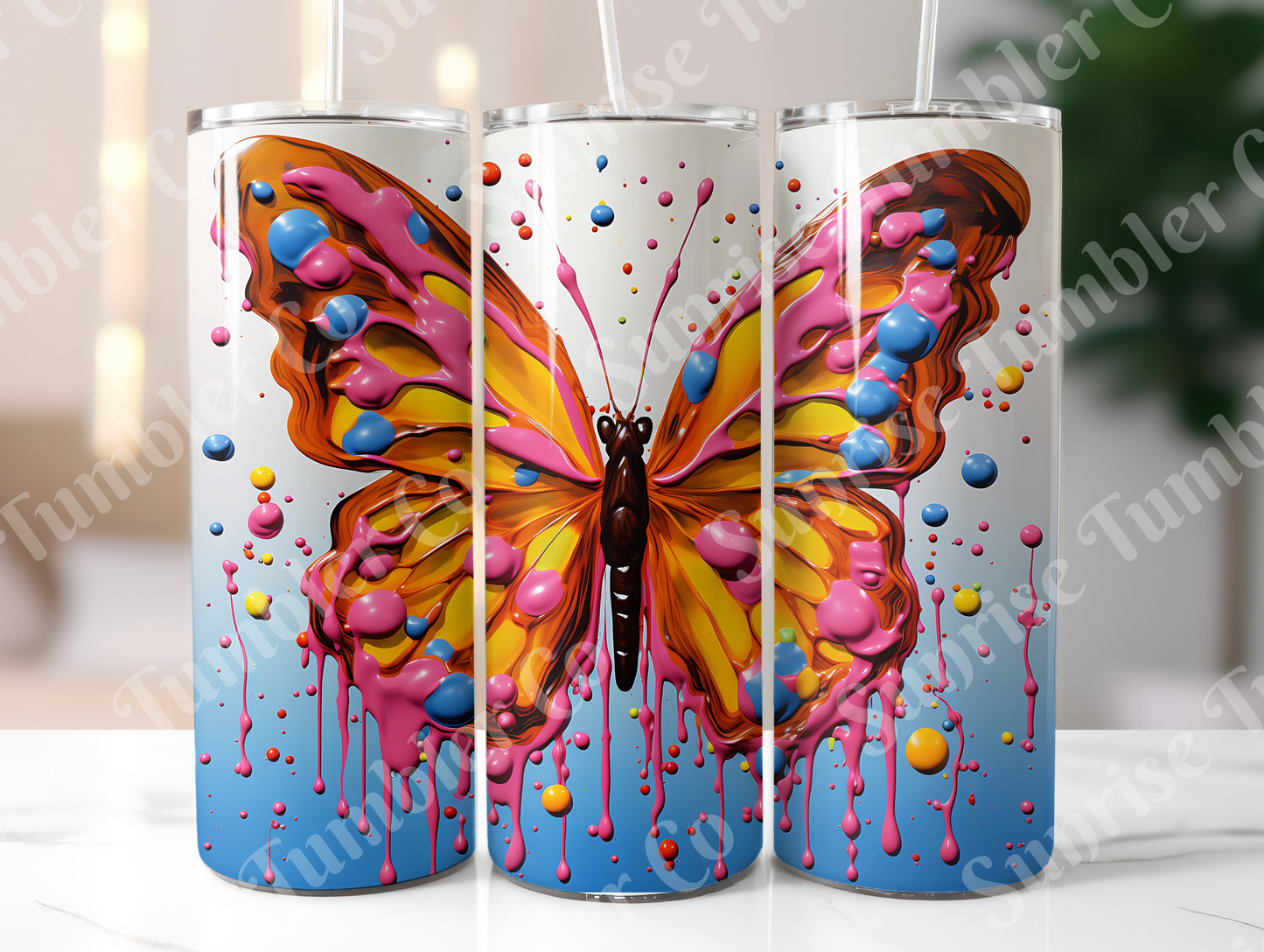 Butterflies Variety Part 4 - 20 oz and 30 oz Tumblers (Glow In The Dark Options Available)