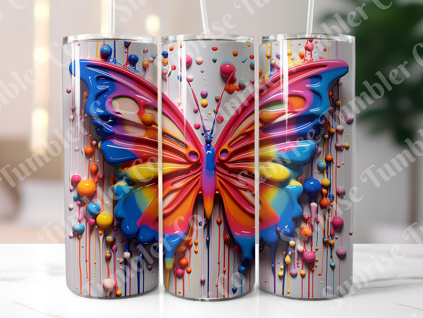 Butterflies Variety Part 4 - 20 oz and 30 oz Tumblers (Glow In The Dark Options Available)