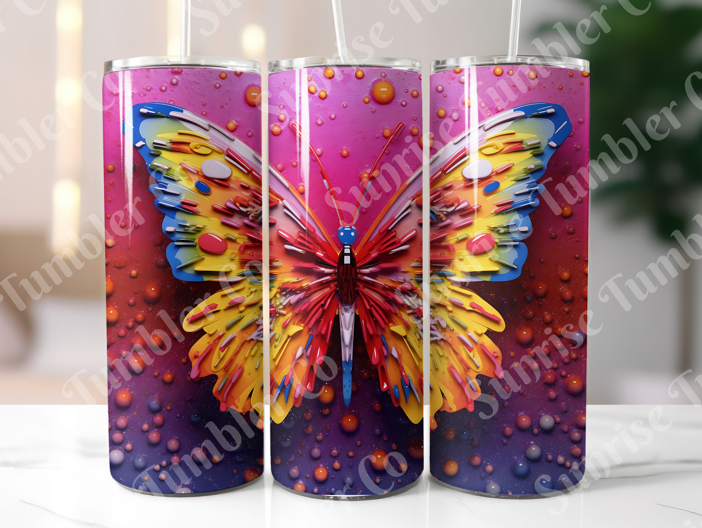 Butterflies Variety Part 4 - 20 oz and 30 oz Tumblers (Glow In The Dark Options Available)