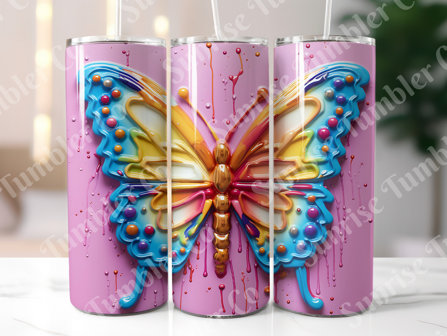 Butterflies Variety Part 4 - 20 oz and 30 oz Tumblers (Glow In The Dark Options Available)